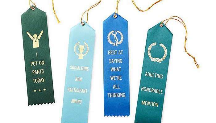 White Elephant gifts ribbons